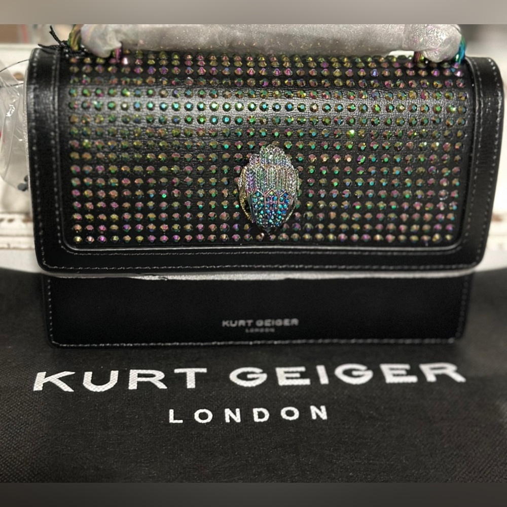 Kurt Geiger London Shoreditch Small Multicolor Rhinestone Leather Crossbody Bag